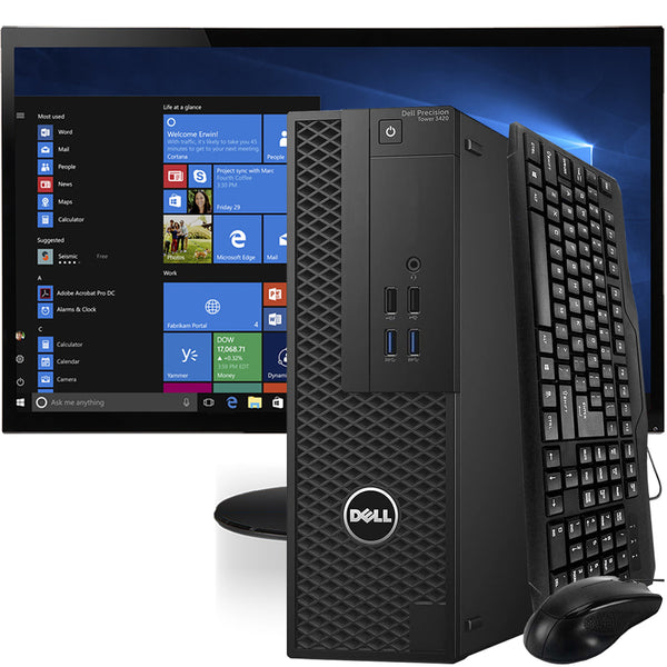Dell Precision 3420 Workstation, 22" LCD, Core I5-6500, 16GB RAM 256GB M.2 SSD, Windows 10 Professional Desktop Computer Displayport & HDMI